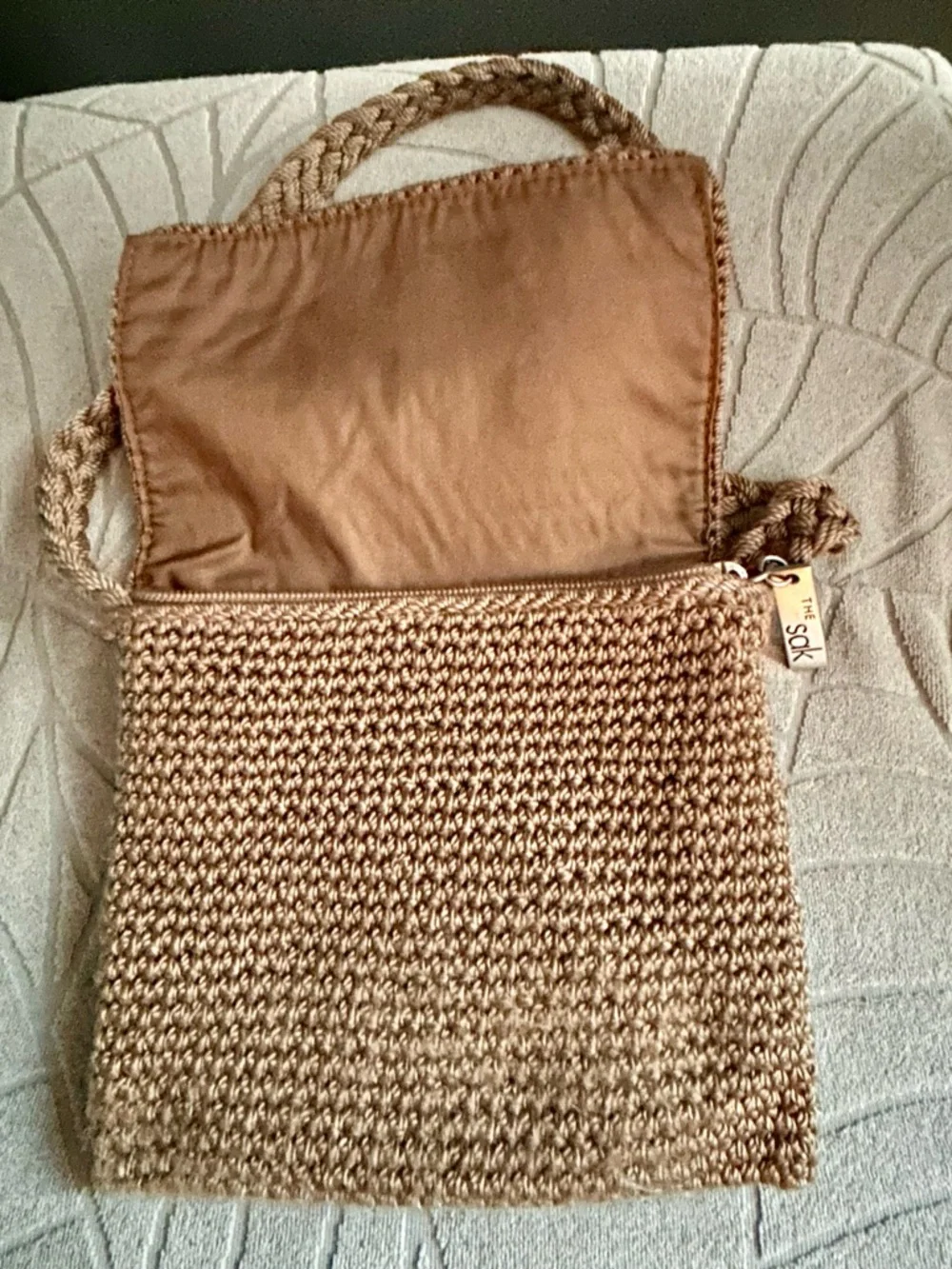 The Sak Small Brown Crochet Crossbody Bag - Picture 4 of 12